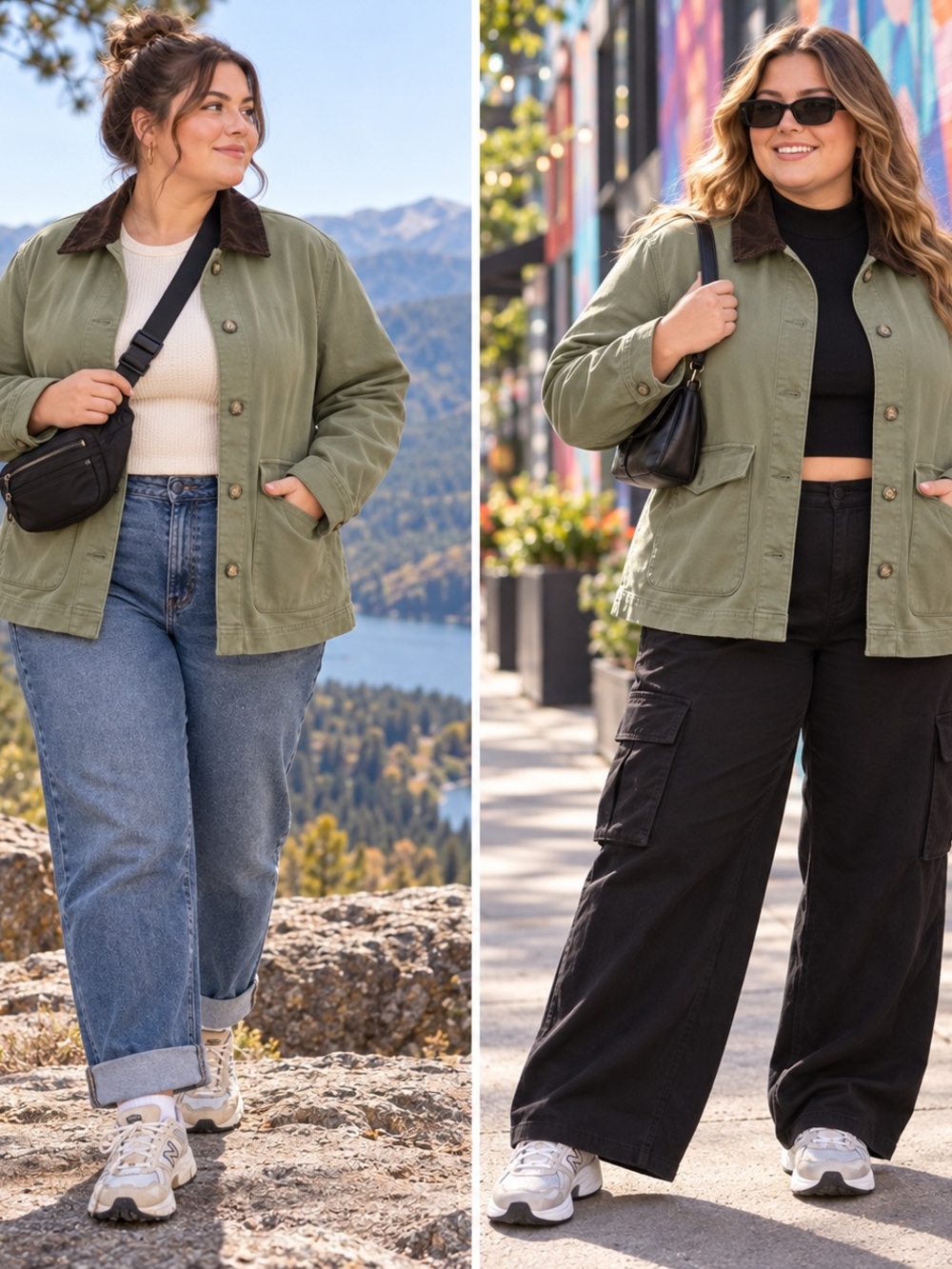 LC Lauren Conrad Sage Green Barn Chore Jacket XXL Corduroy Collar